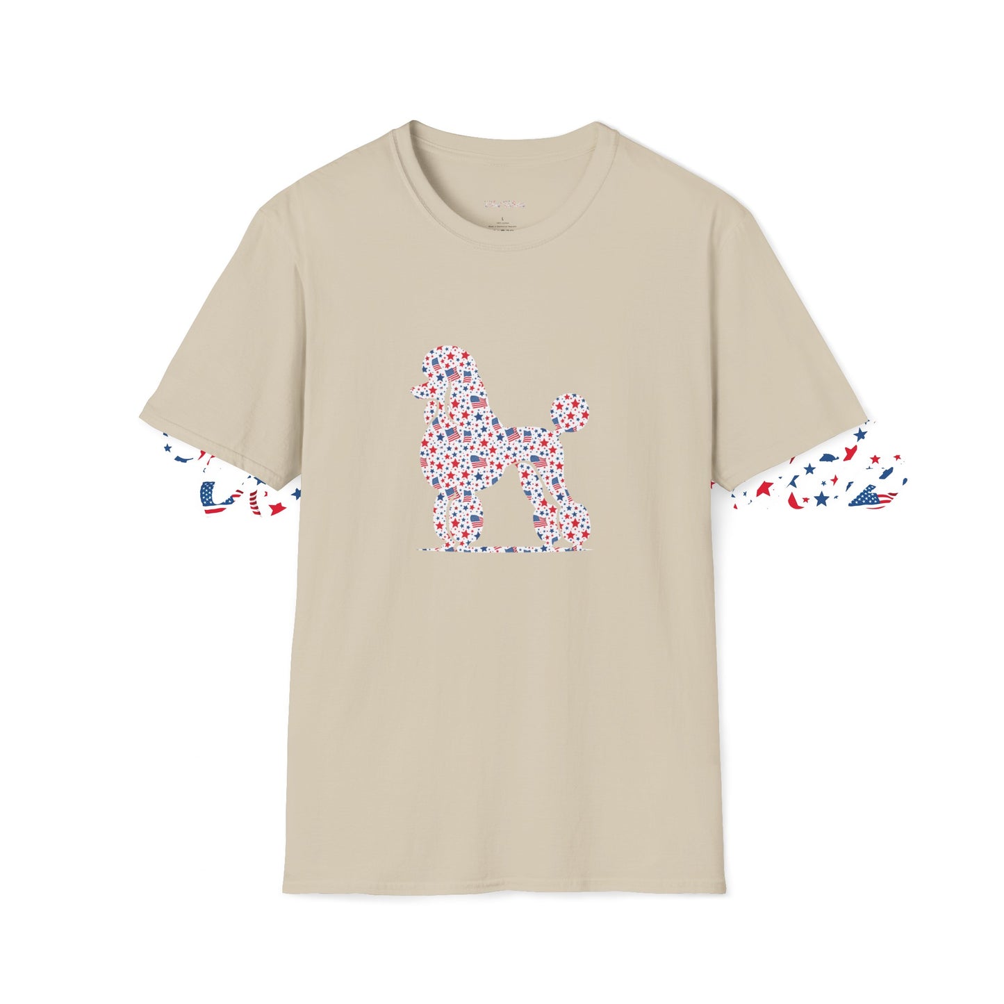 Poodles  - American Flag - Unisex Softstyle T-Shirt