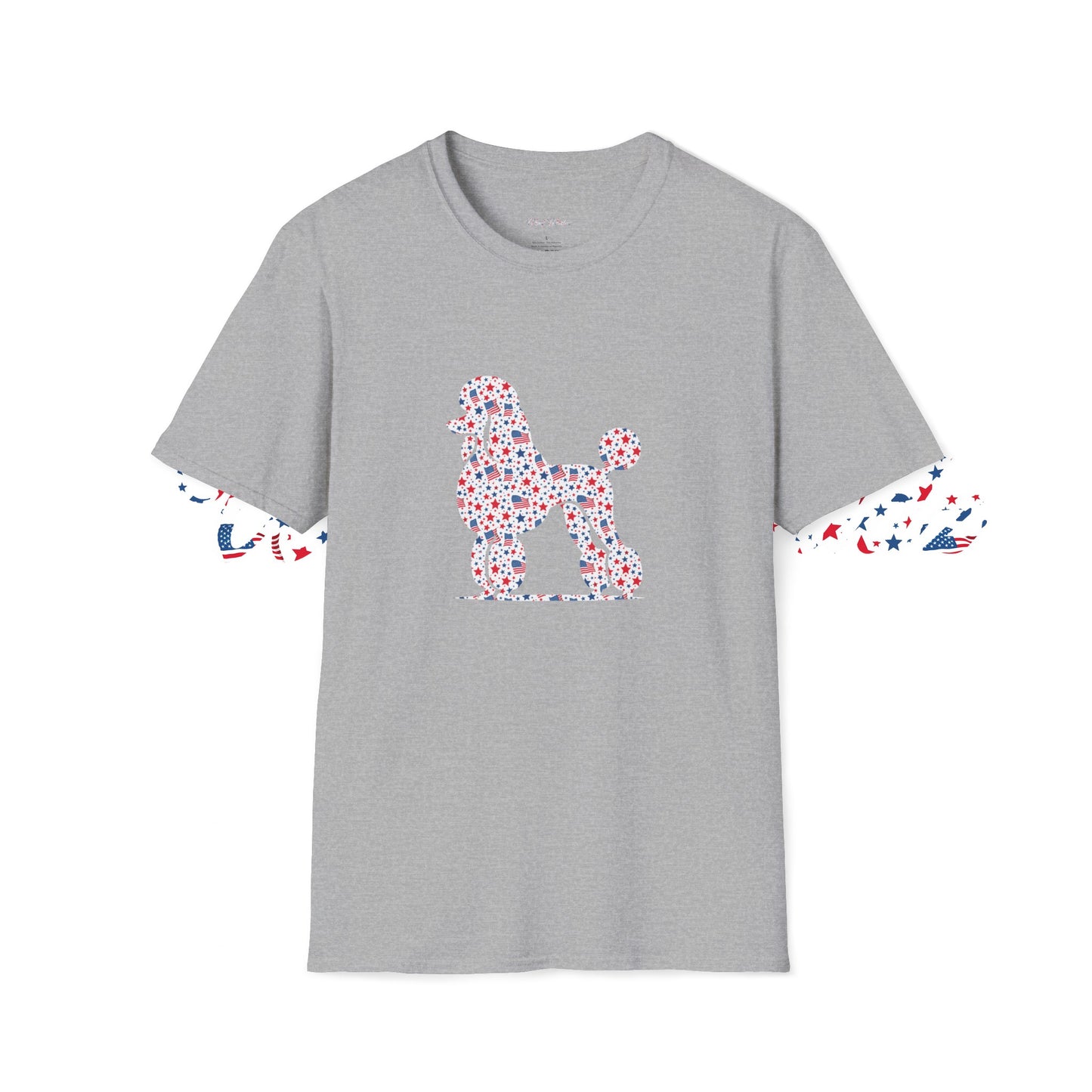 Poodles  - American Flag - Unisex Softstyle T-Shirt