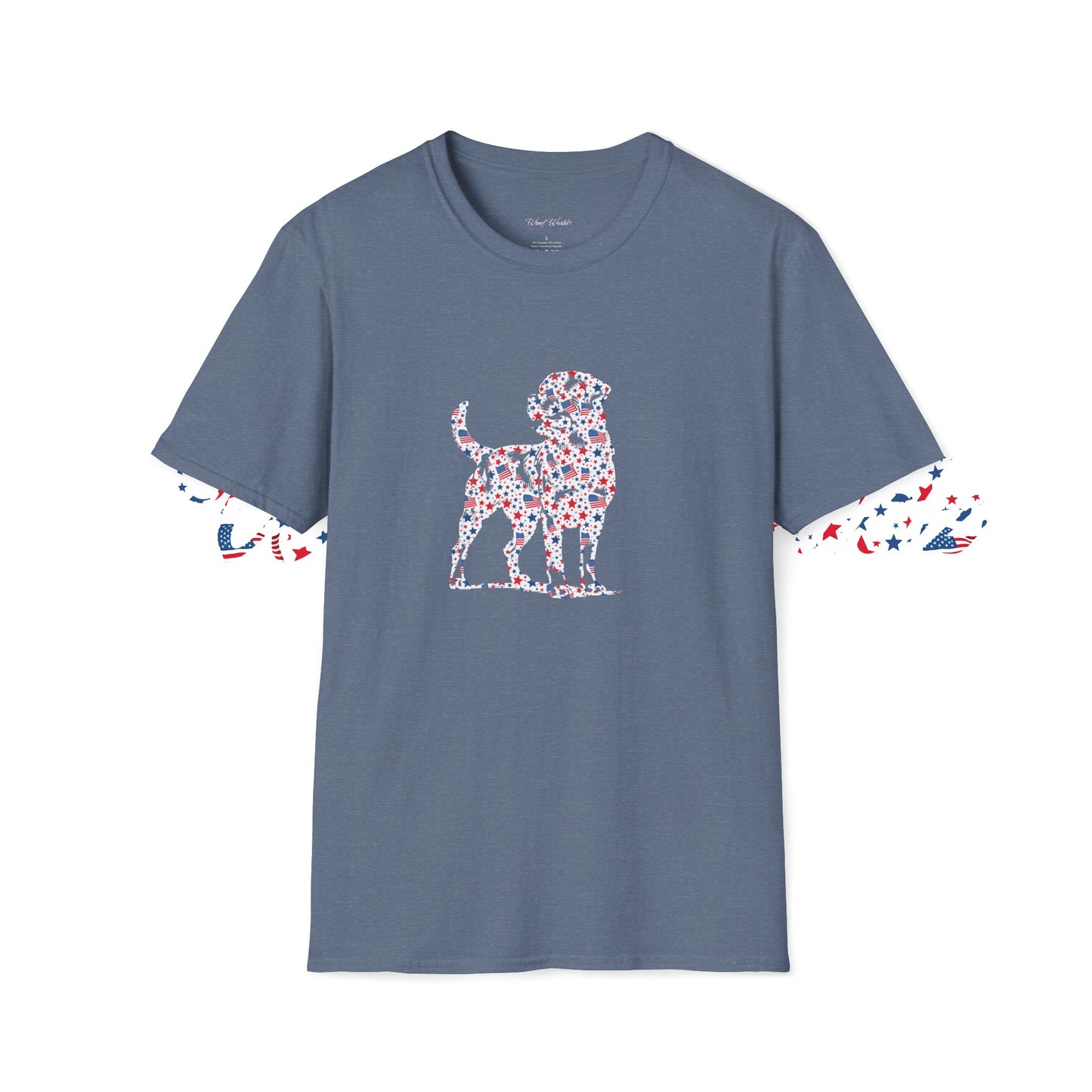 Rottweiler  - American Flag - Unisex Softstyle T-Shirt