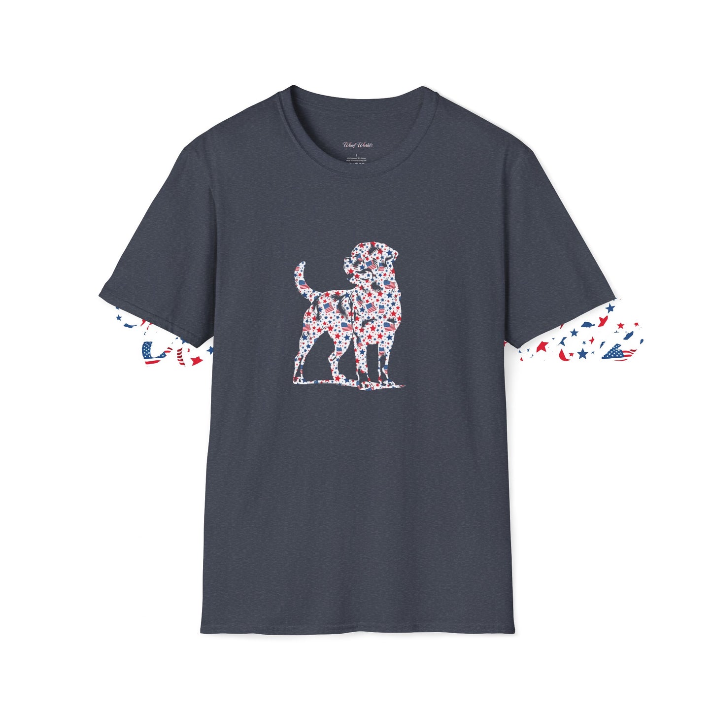 Rottweiler  - American Flag - Unisex Softstyle T-Shirt