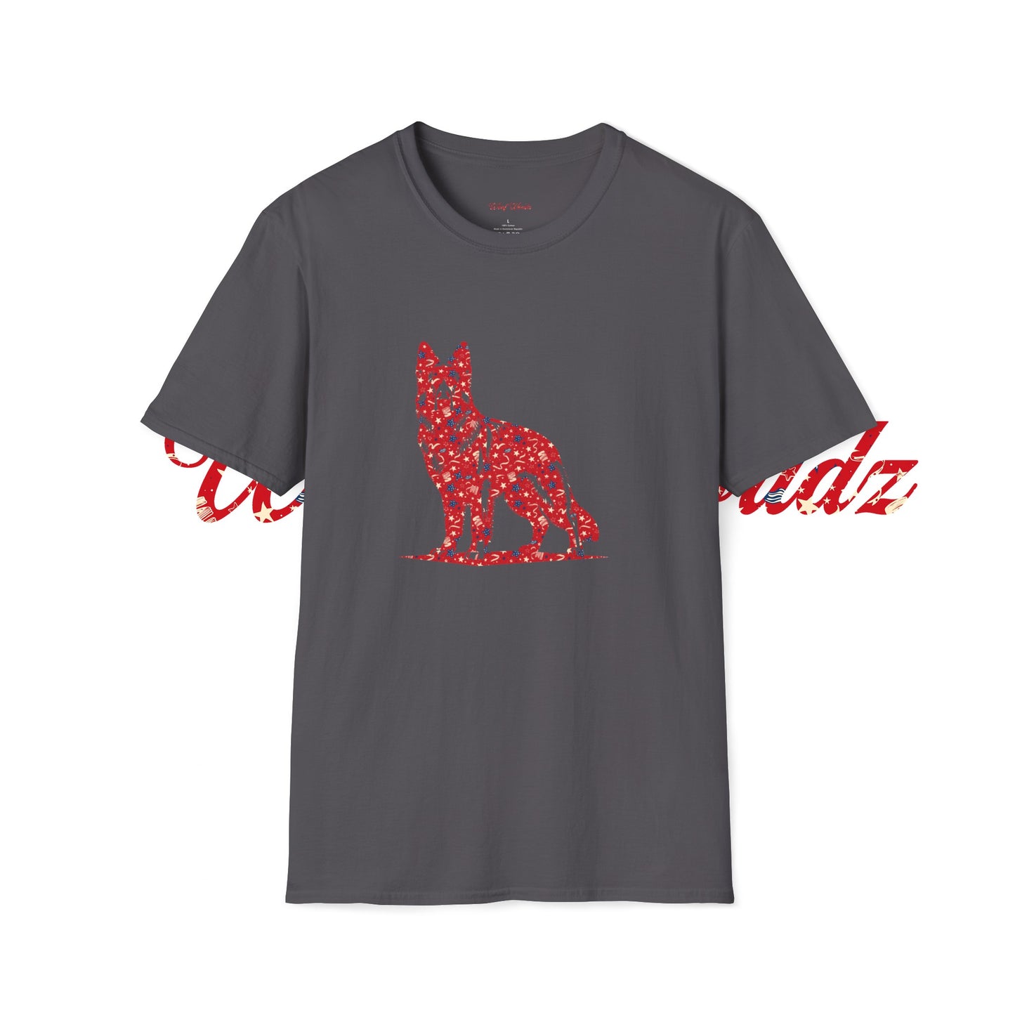 German Shepard - RED 4TH OF JULY Unisex Softstyle T-Shirt