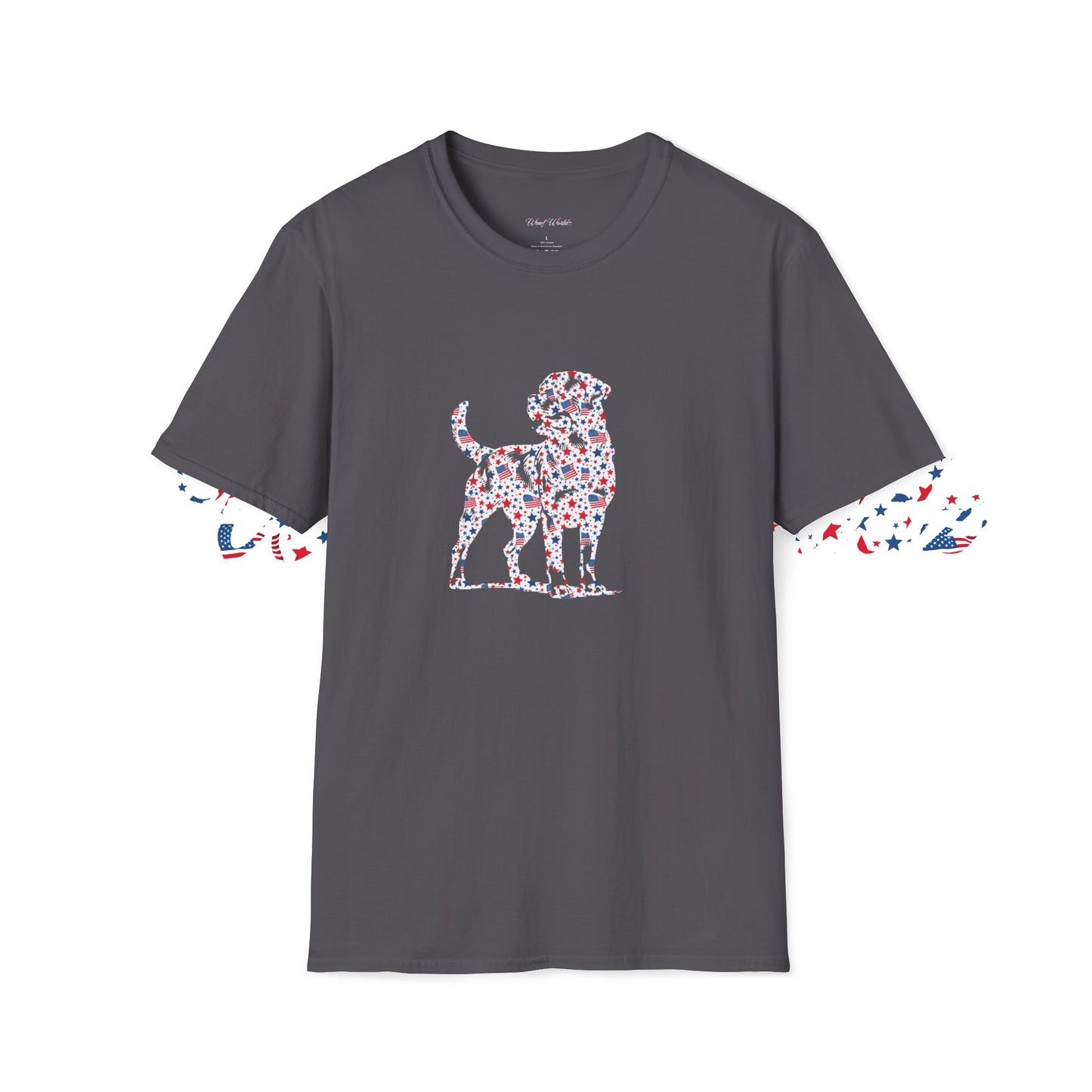 Rottweiler  - American Flag - Unisex Softstyle T-Shirt