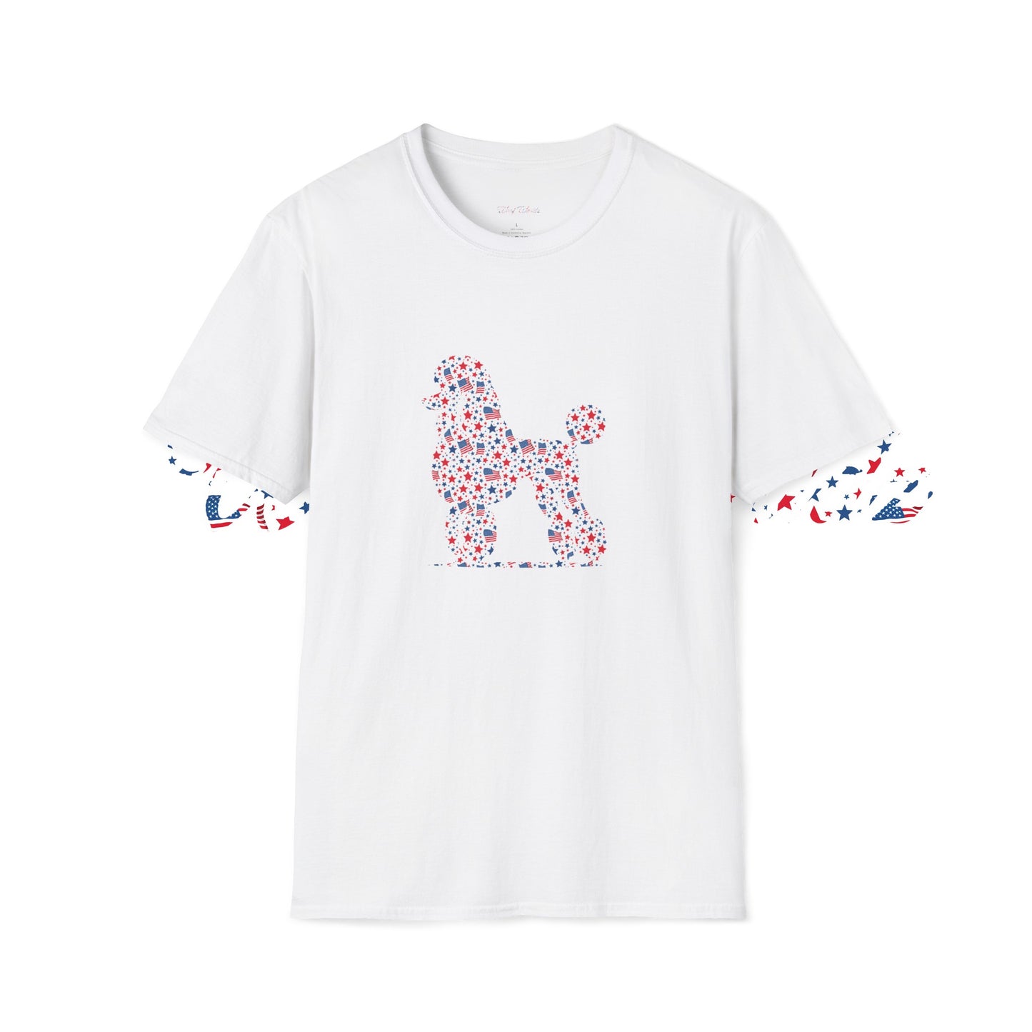 Poodles  - American Flag - Unisex Softstyle T-Shirt